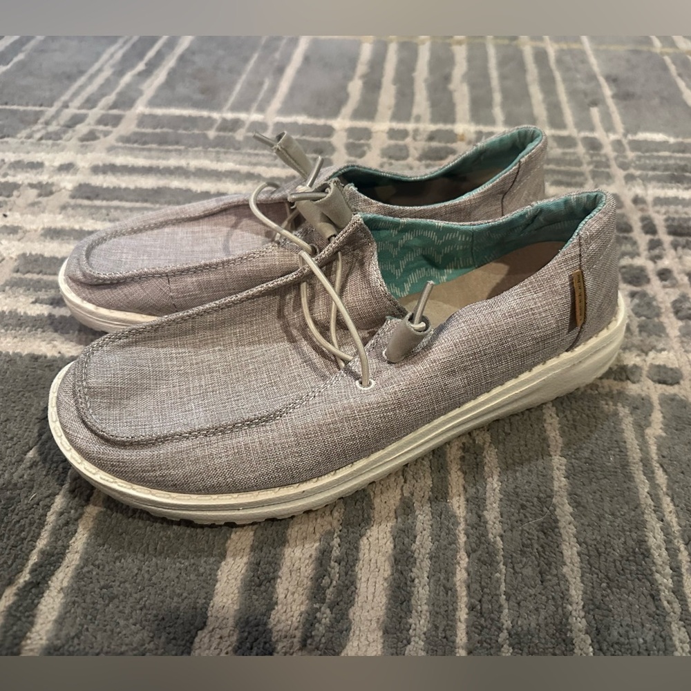 Women’s Hey Dude excellent condition, tan in color